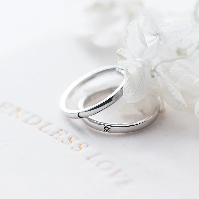 Romantic Moon Sun Rings For Couple