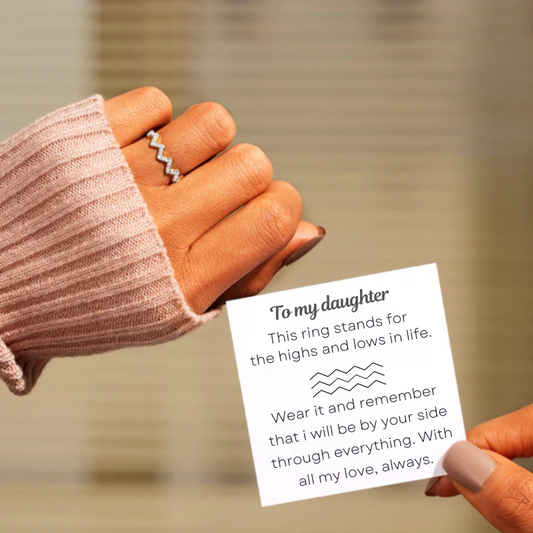 Daughter Love Wave Ring (With Card Letter)