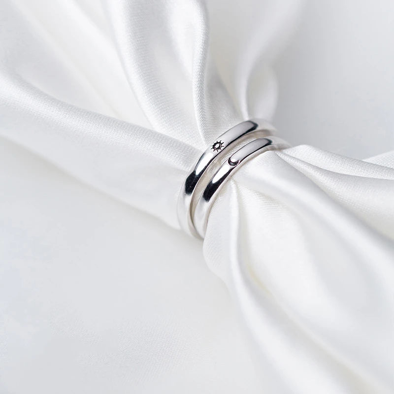 Romantic Moon Sun Rings For Couple