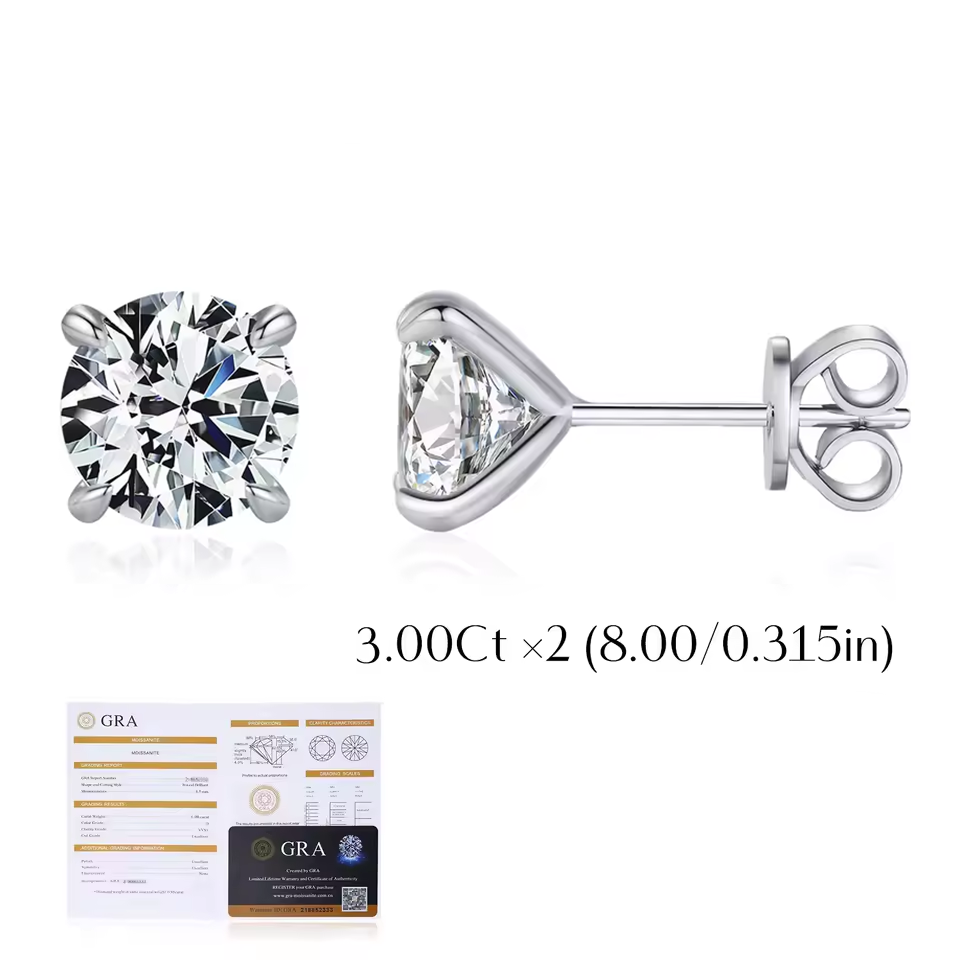 5 Sizes Moissanite Earrings