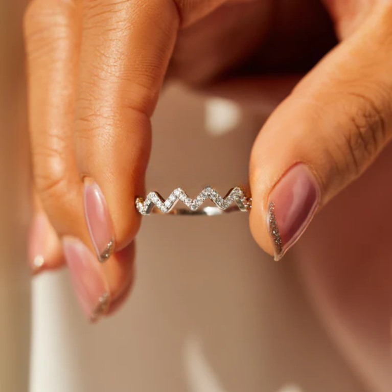 Daughter Love Wave Ring (With Card Letter)