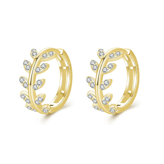 Lucky Simple Leaves Hoop Earrings