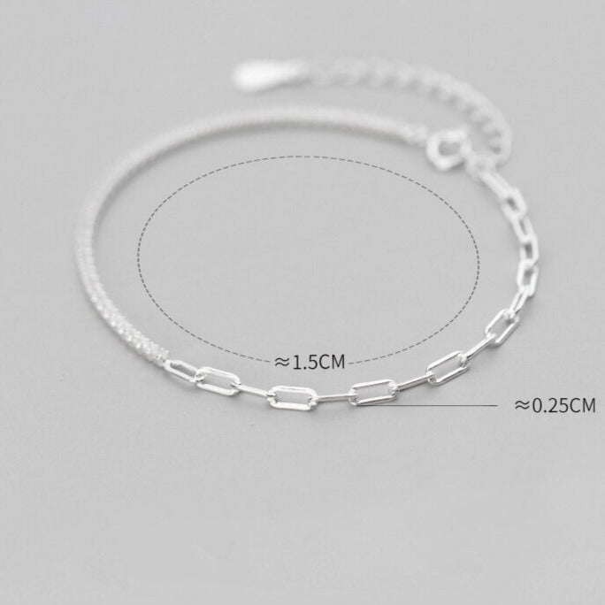 Oval Interlock Asymmetry Bracelet