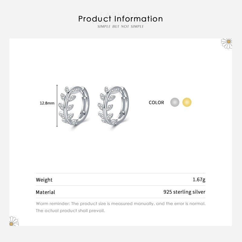 Lucky Simple Leaves Hoop Earrings