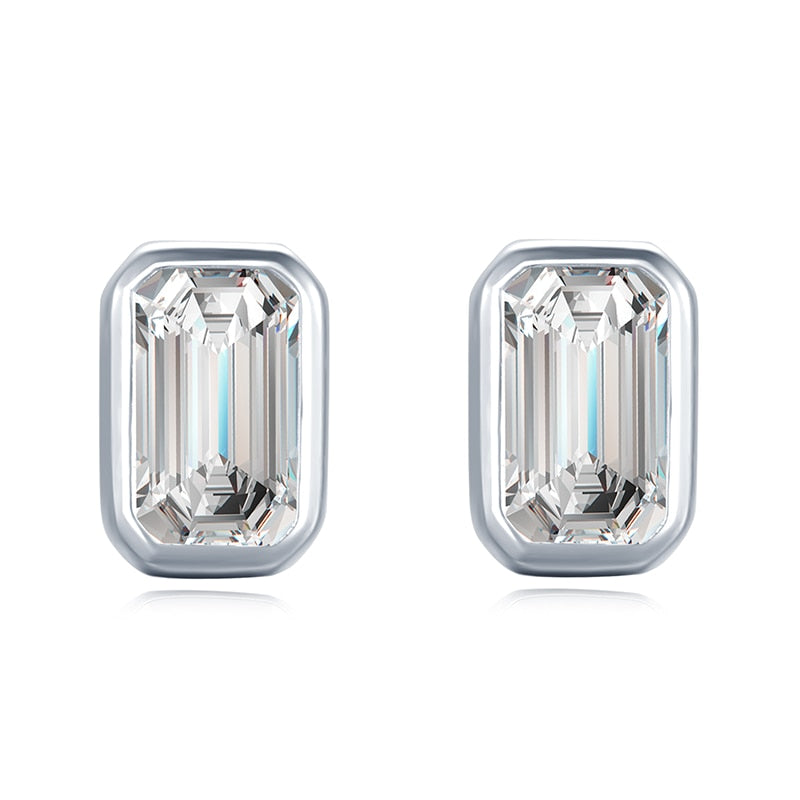 Emerald Cut Stud Earrings