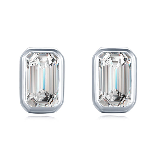Emerald Cut Stud Earrings