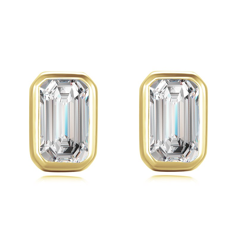 Emerald Cut Stud Earrings