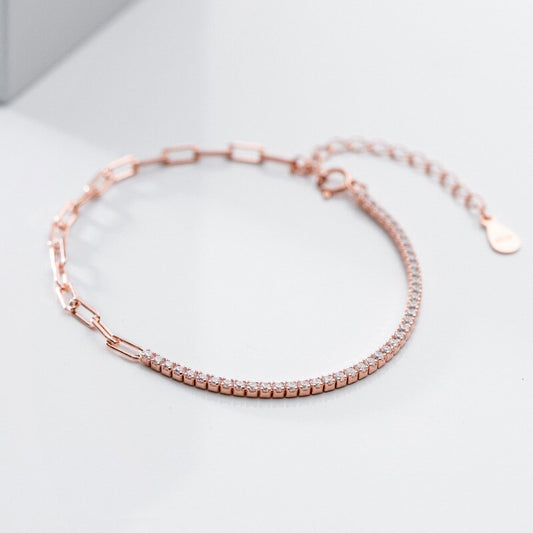 Oval Interlock Asymmetry Bracelet