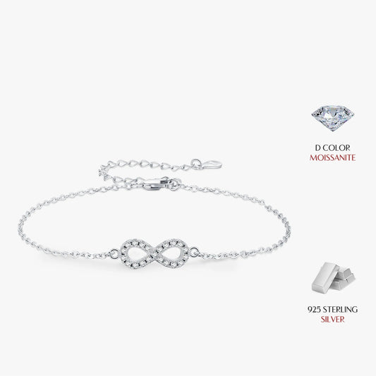 Infinity Love Moissanite Lab Bracelet
