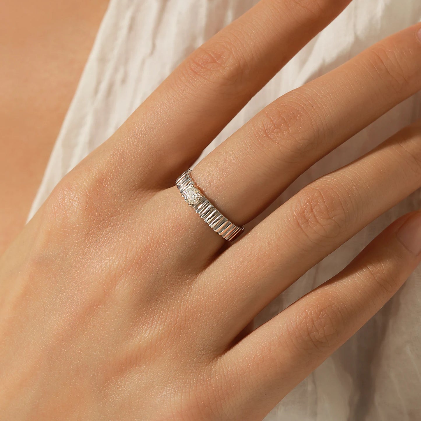 Wide Eternal D Color Moissanite Ring