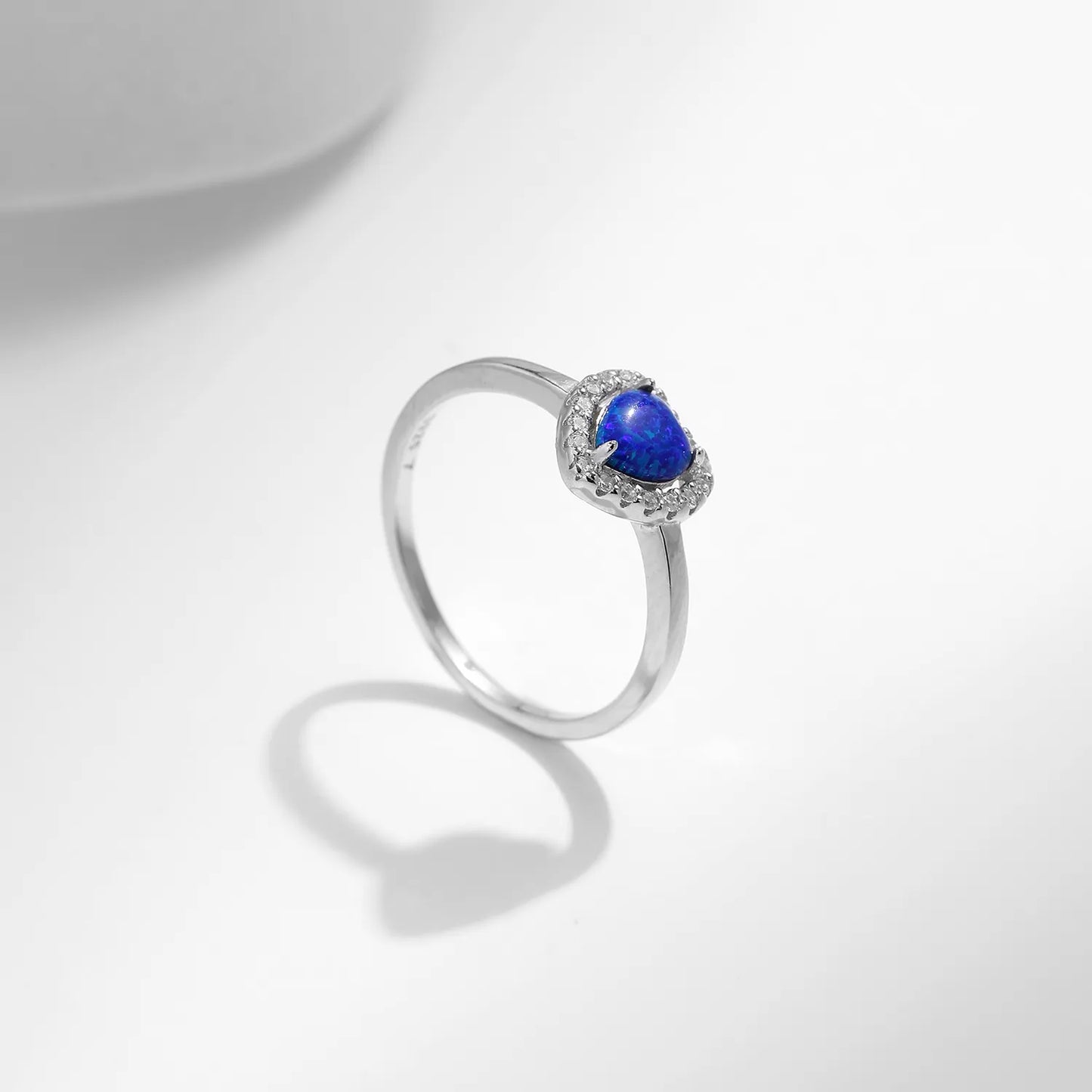 Blue Heart Opal Ring