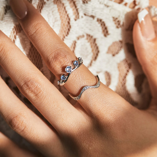 Light Blue Crown Ring