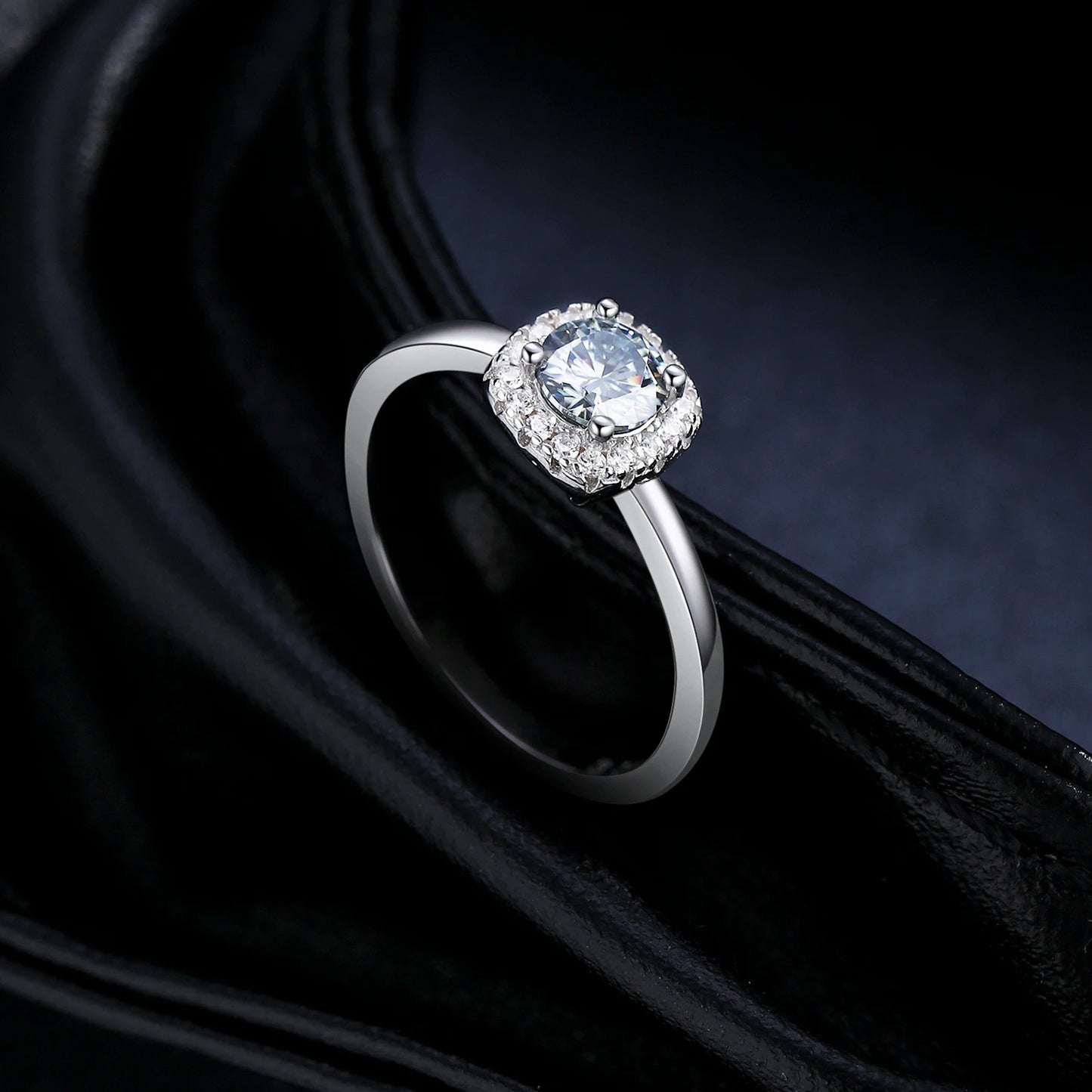 Gray Moissanite Ring