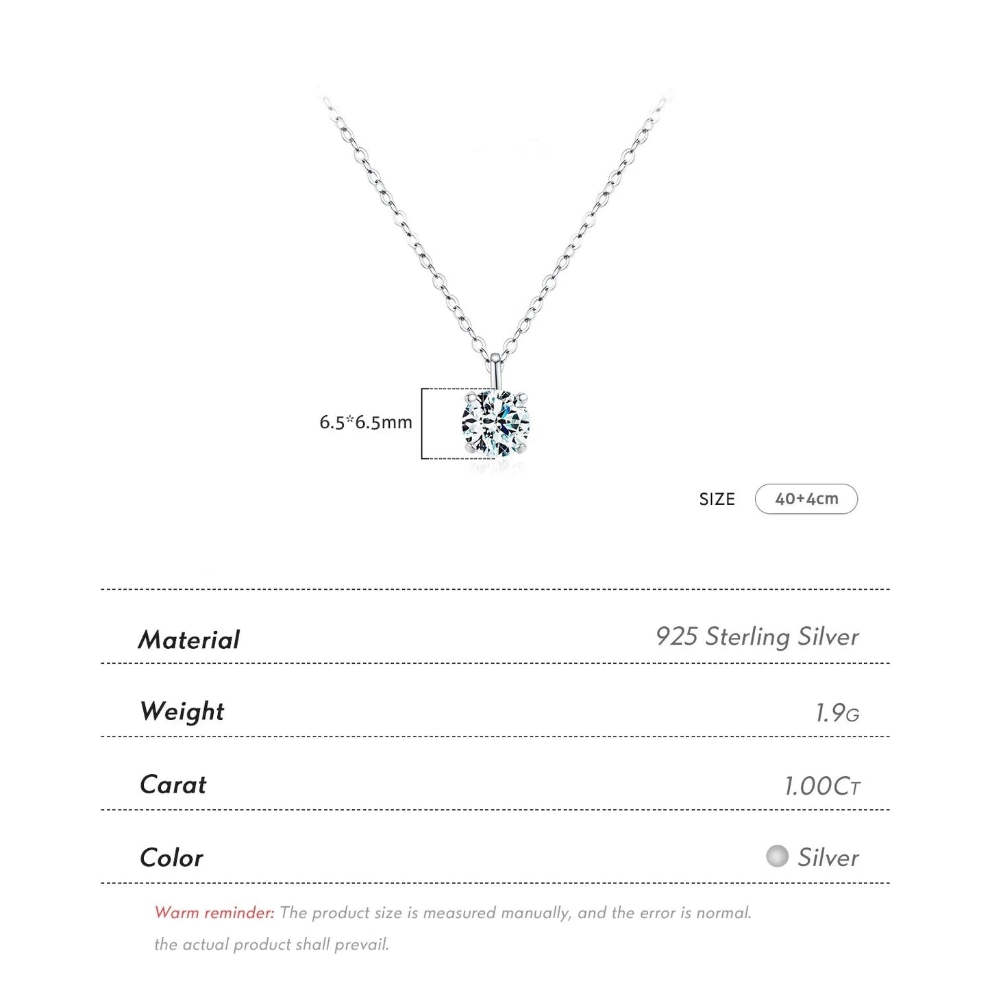 1CT Moissanite Necklace