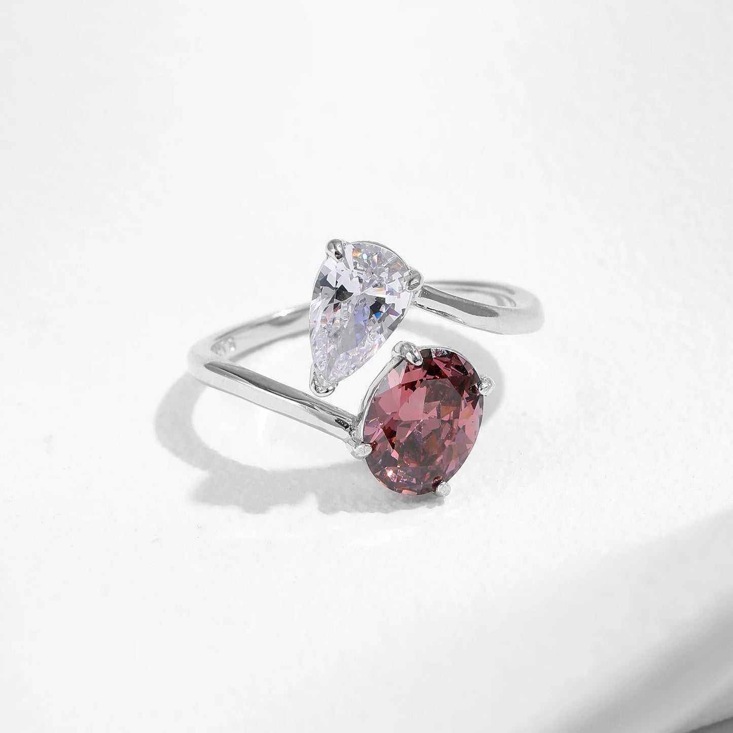 Dazzling Oval & Water Drop Ring