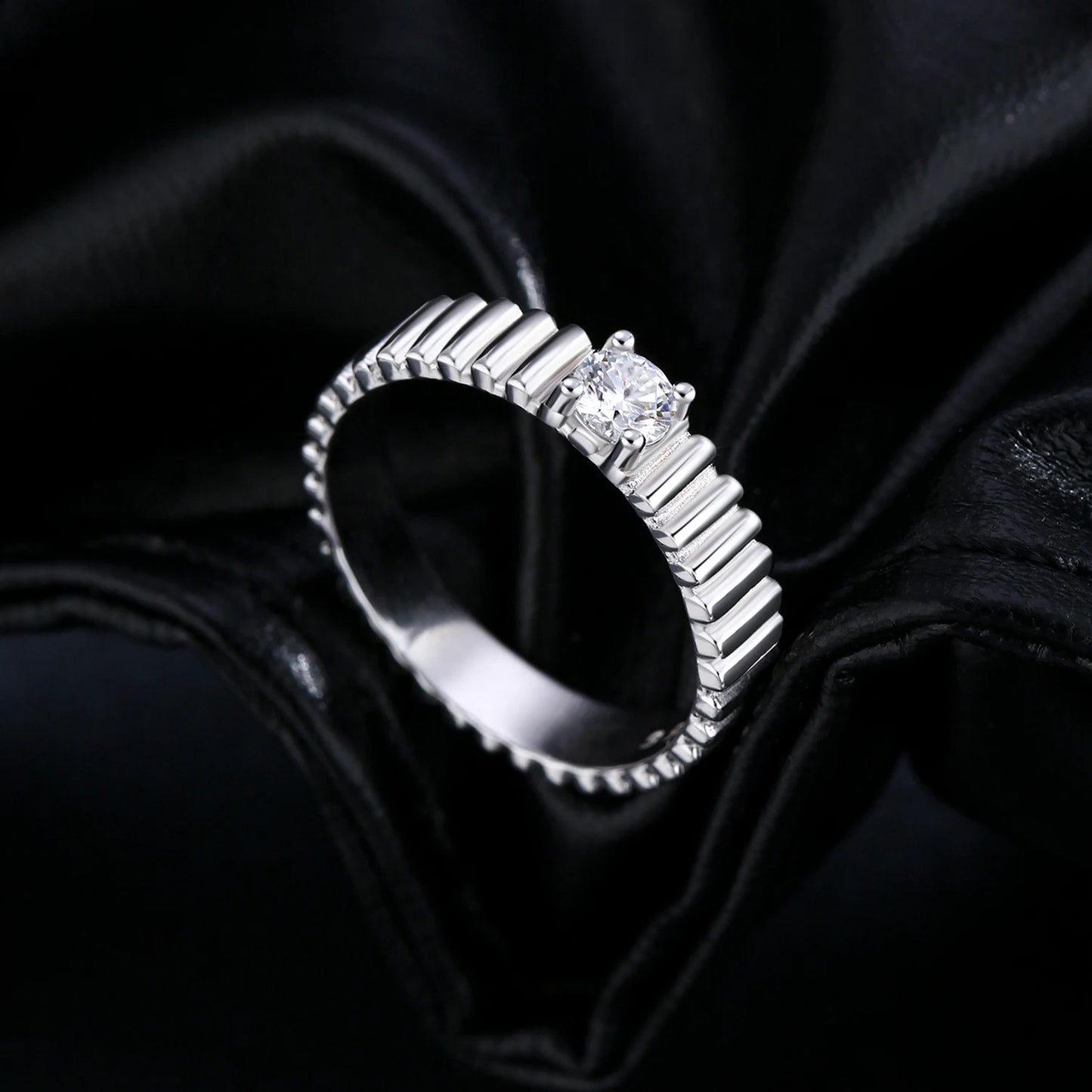 Wide Eternal D Color Moissanite Ring