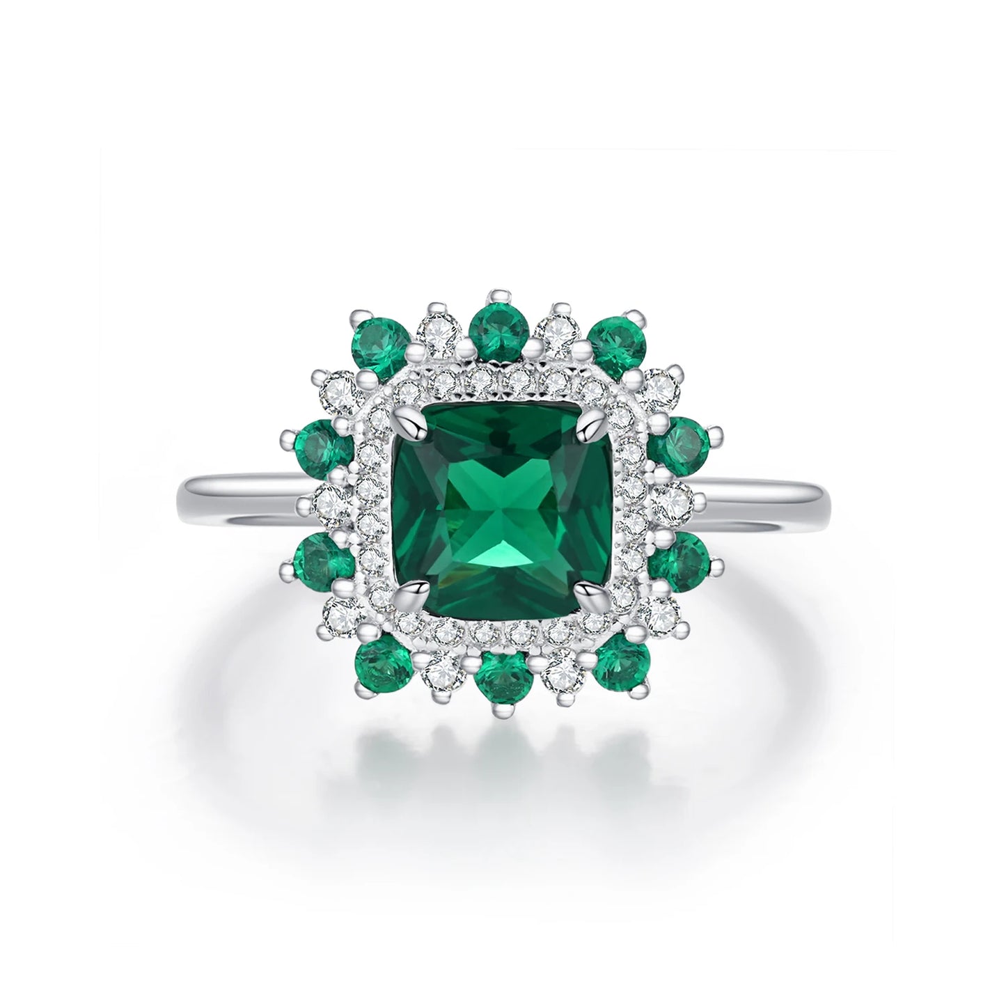 Square Corolla Green Rings
