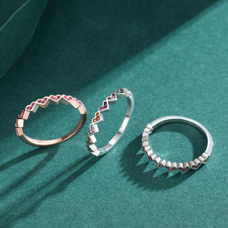 Edgy Hearts Ring