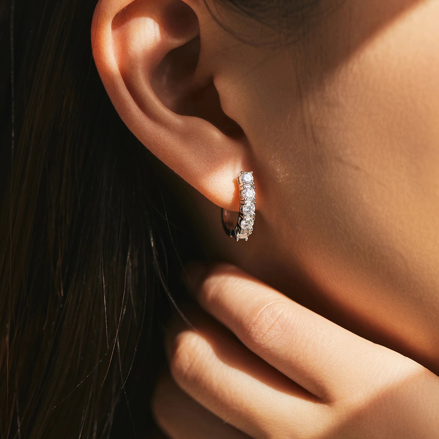 U Shape D Color Moissanite Earrings