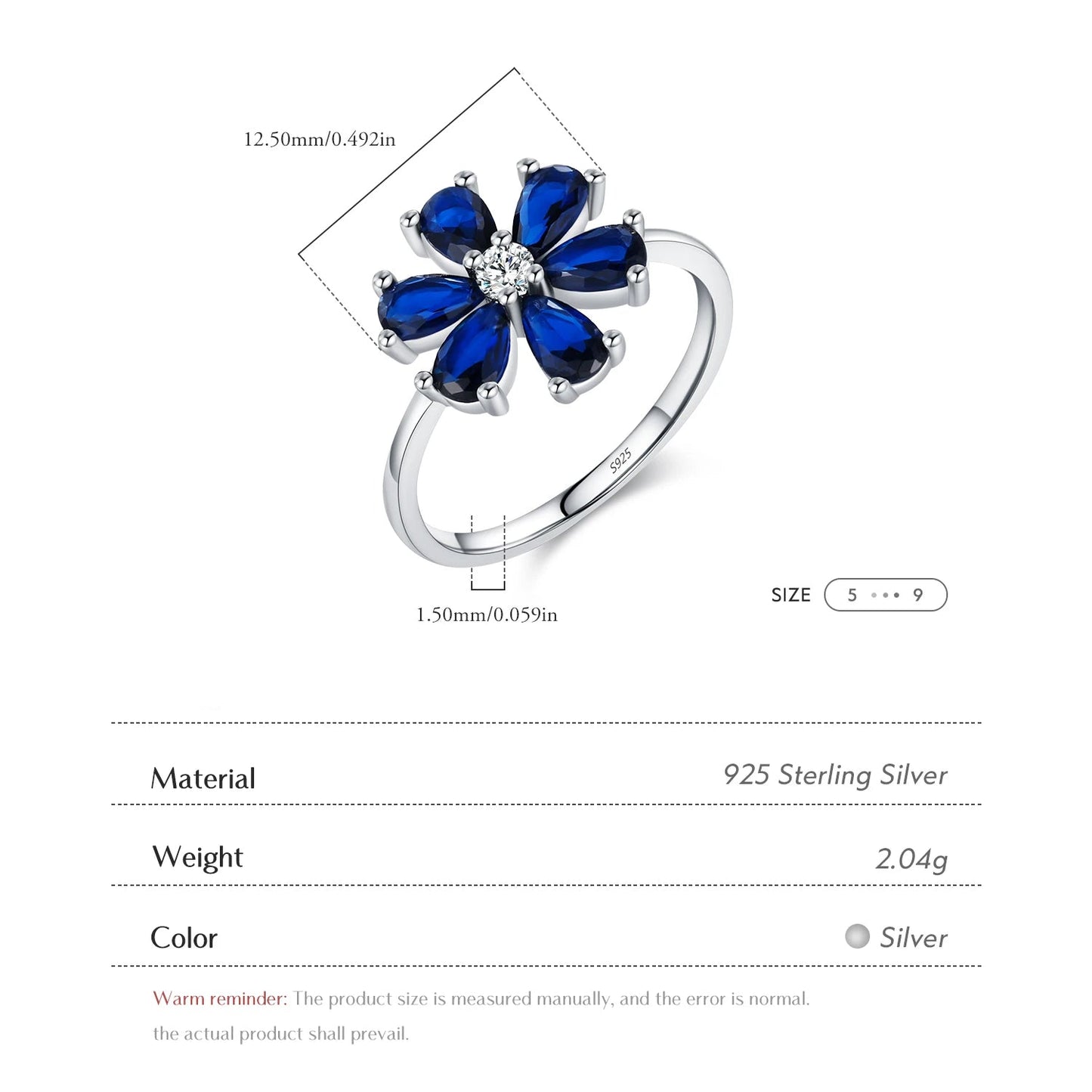 Royal Blue Flower Ring
