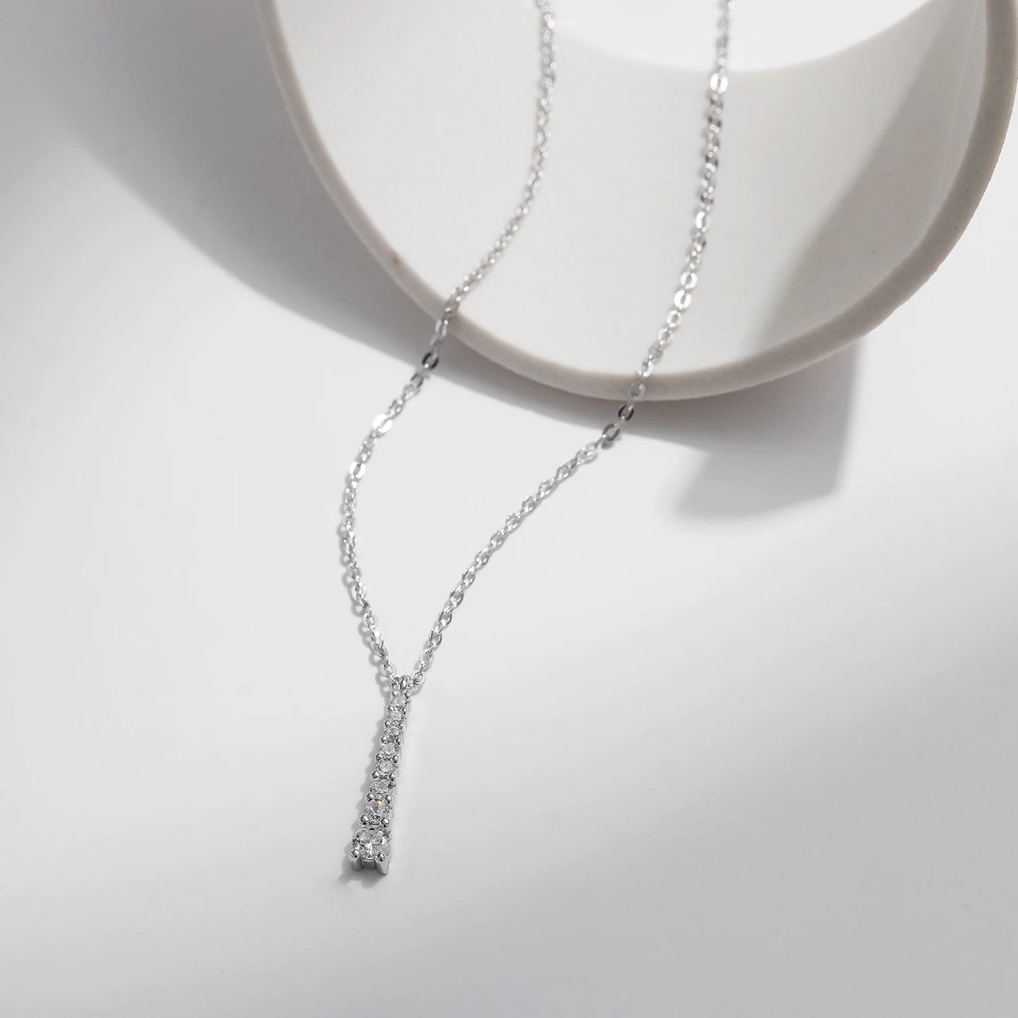 Minimalist D Color Moissanite Lab Diamond Necklace