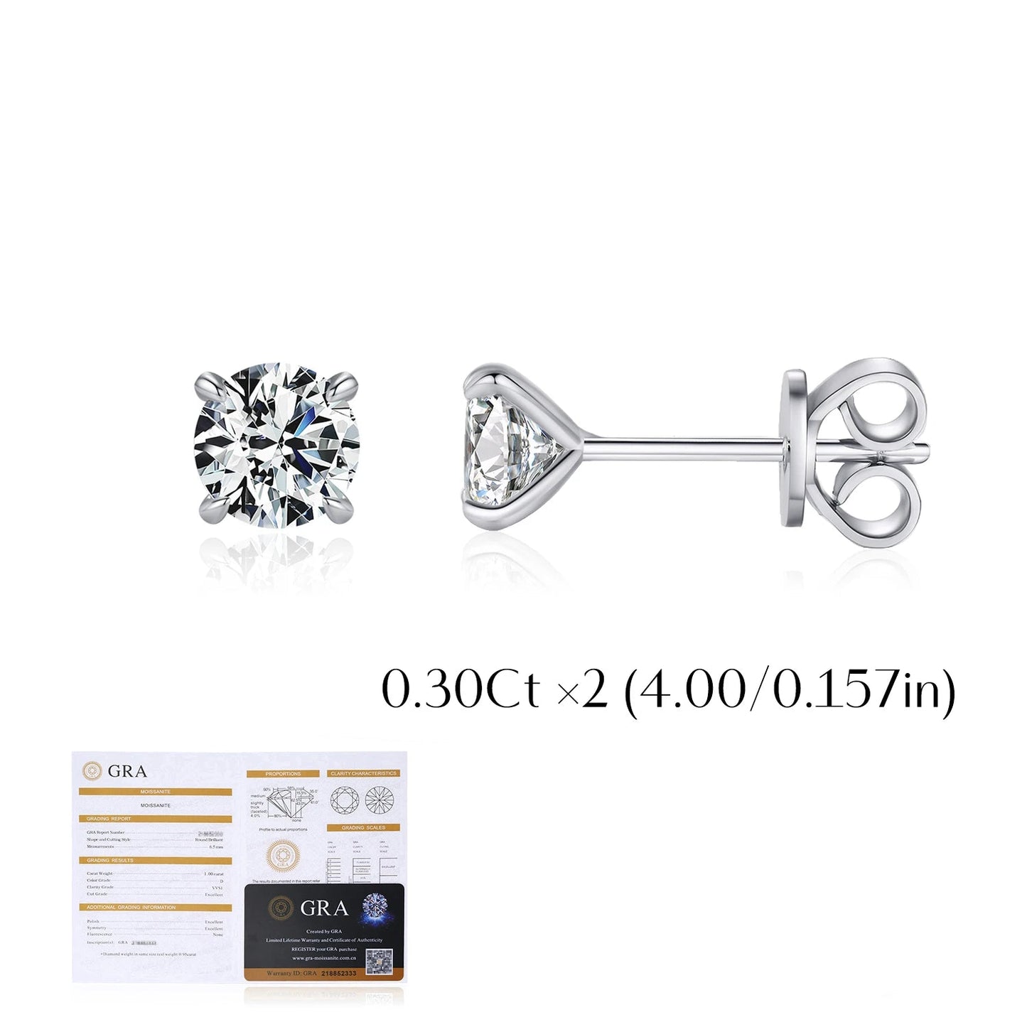5 Sizes Moissanite Earrings