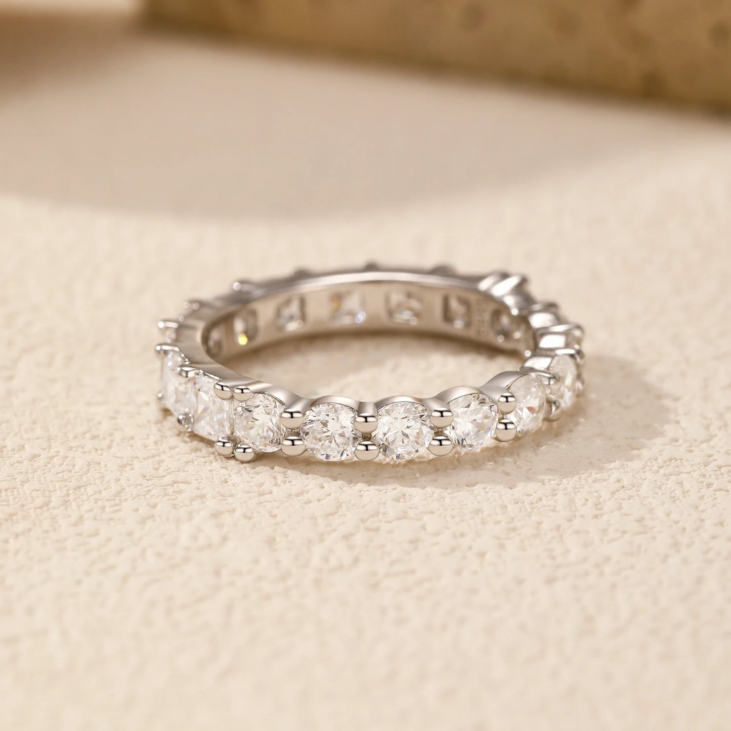 Irregular Geometric Eternity Band Ring
