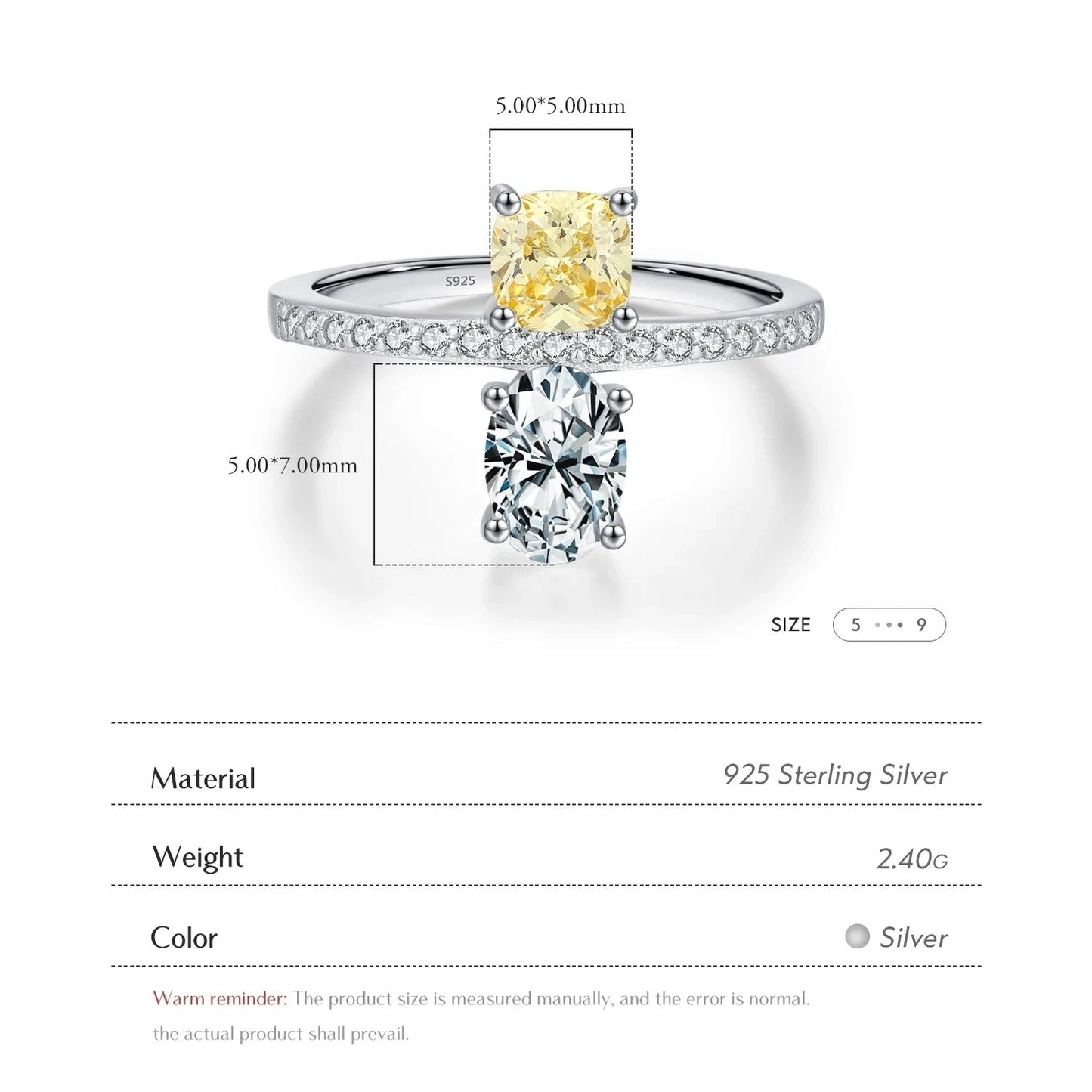 Square & Oval Contrast Ring