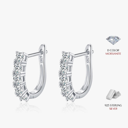 U Shape D Color Moissanite Earrings
