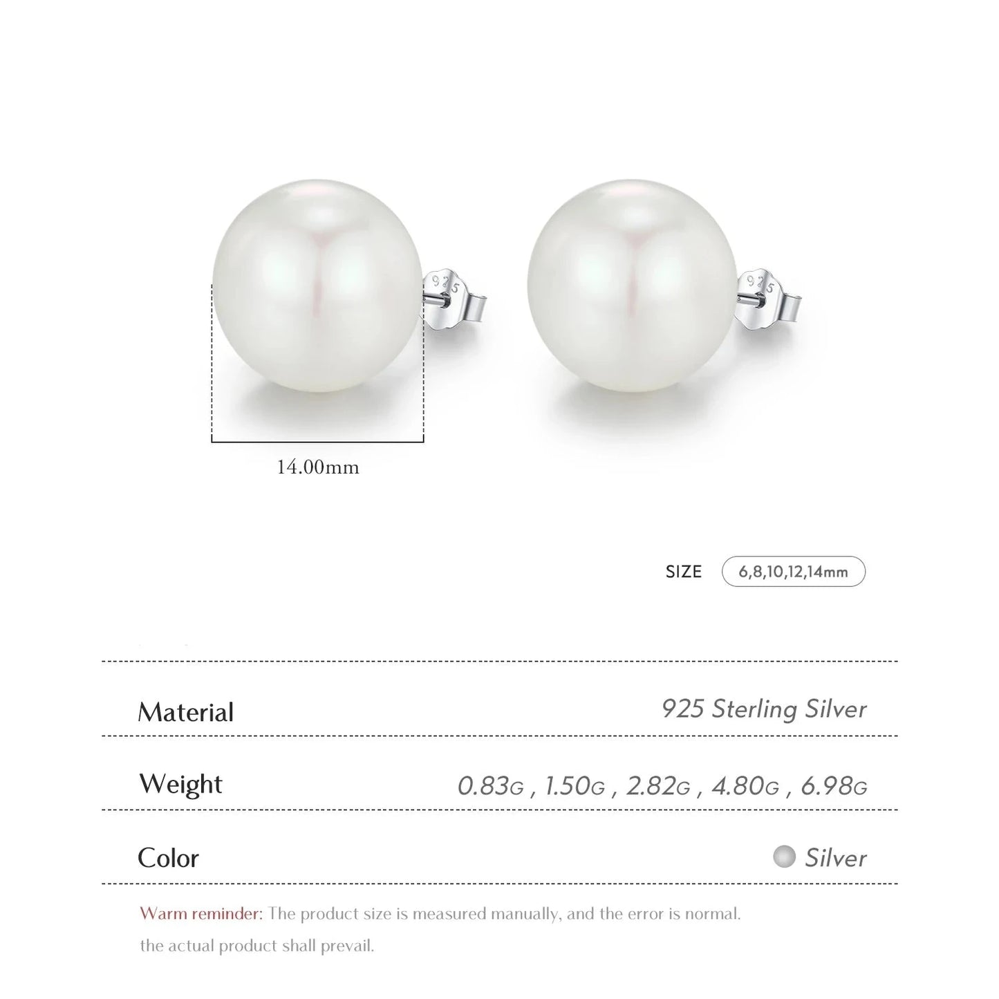 Elegant Pearl Stud Earrings
