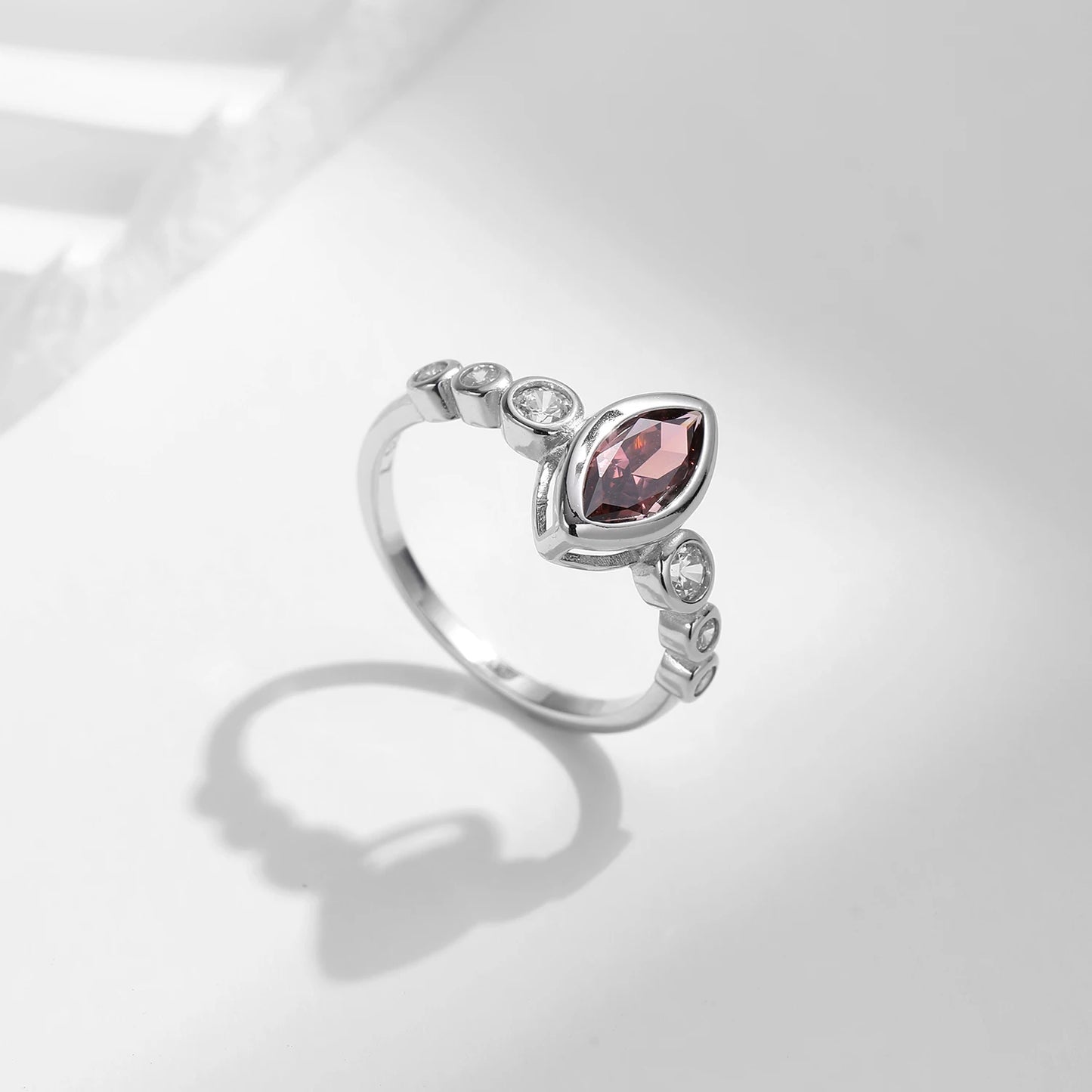 Rhombus Rhodolite Ring