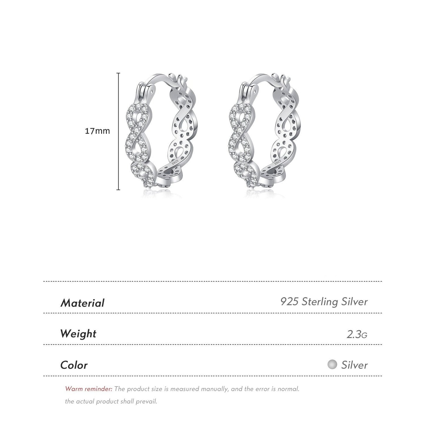 Infinite Love Sparkling Hoop Earrings