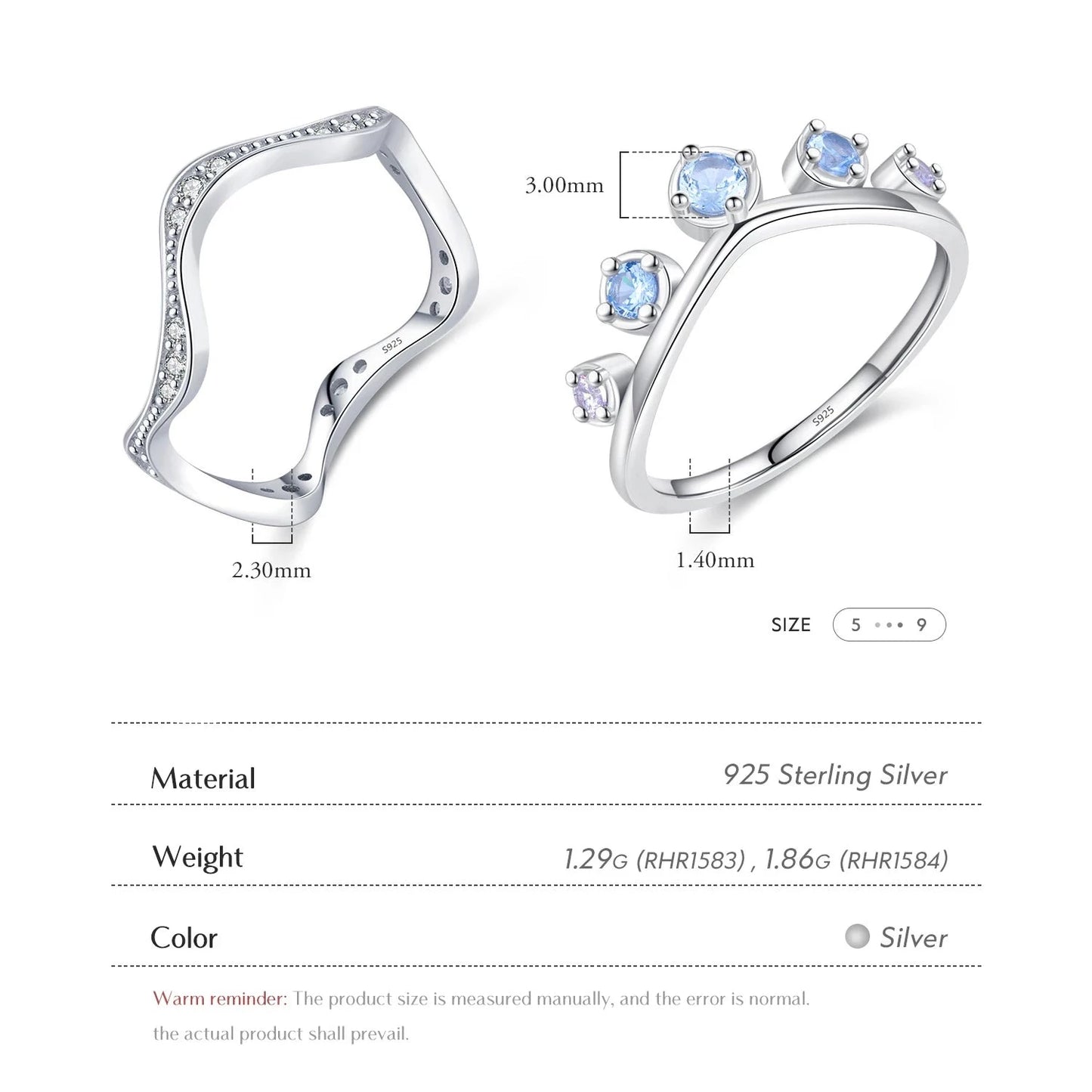 Light Blue Crown Ring