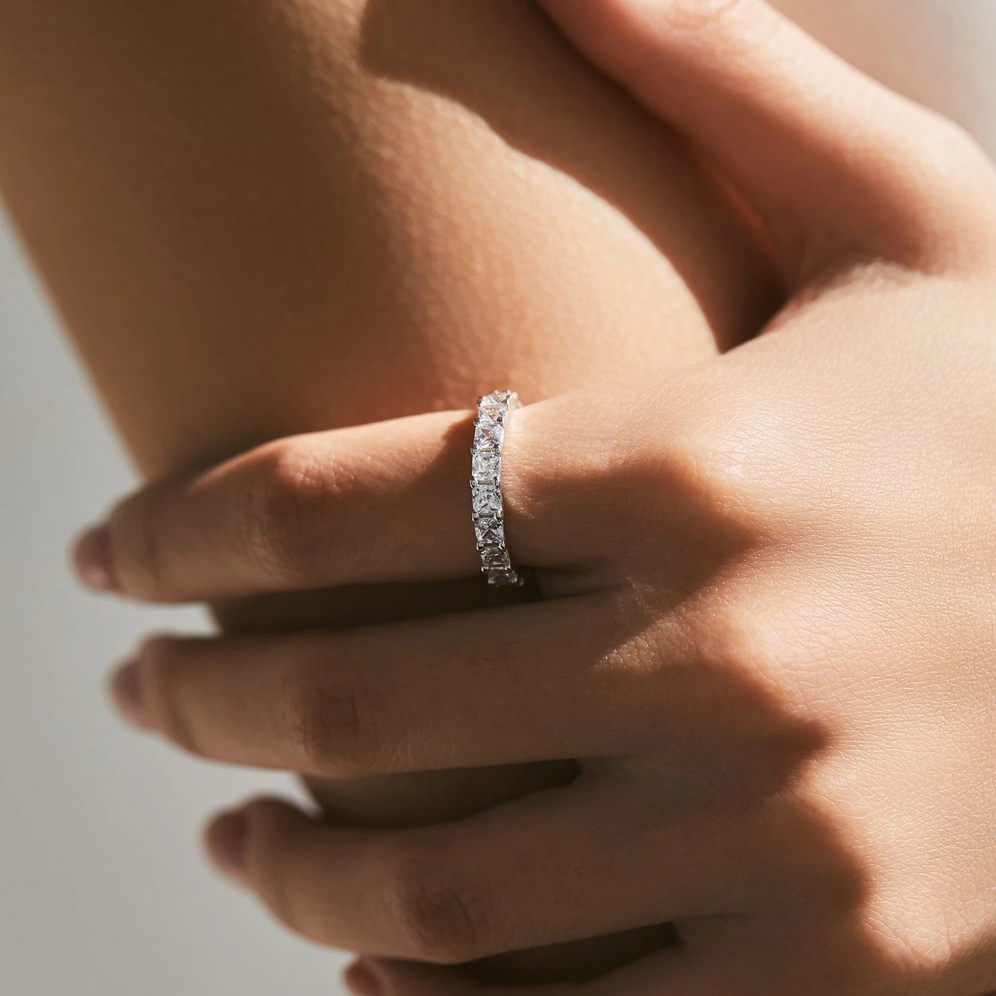 Irregular Geometric Eternity Band Ring