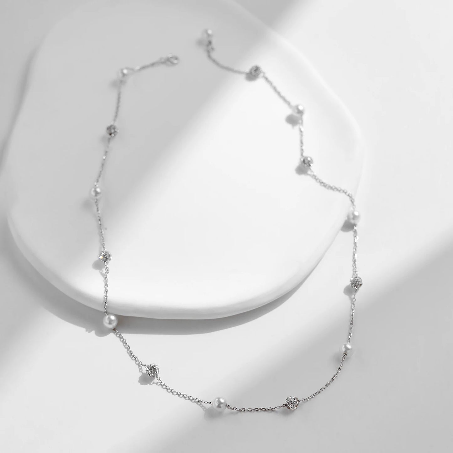 Beads & Pearl Chain Necklace