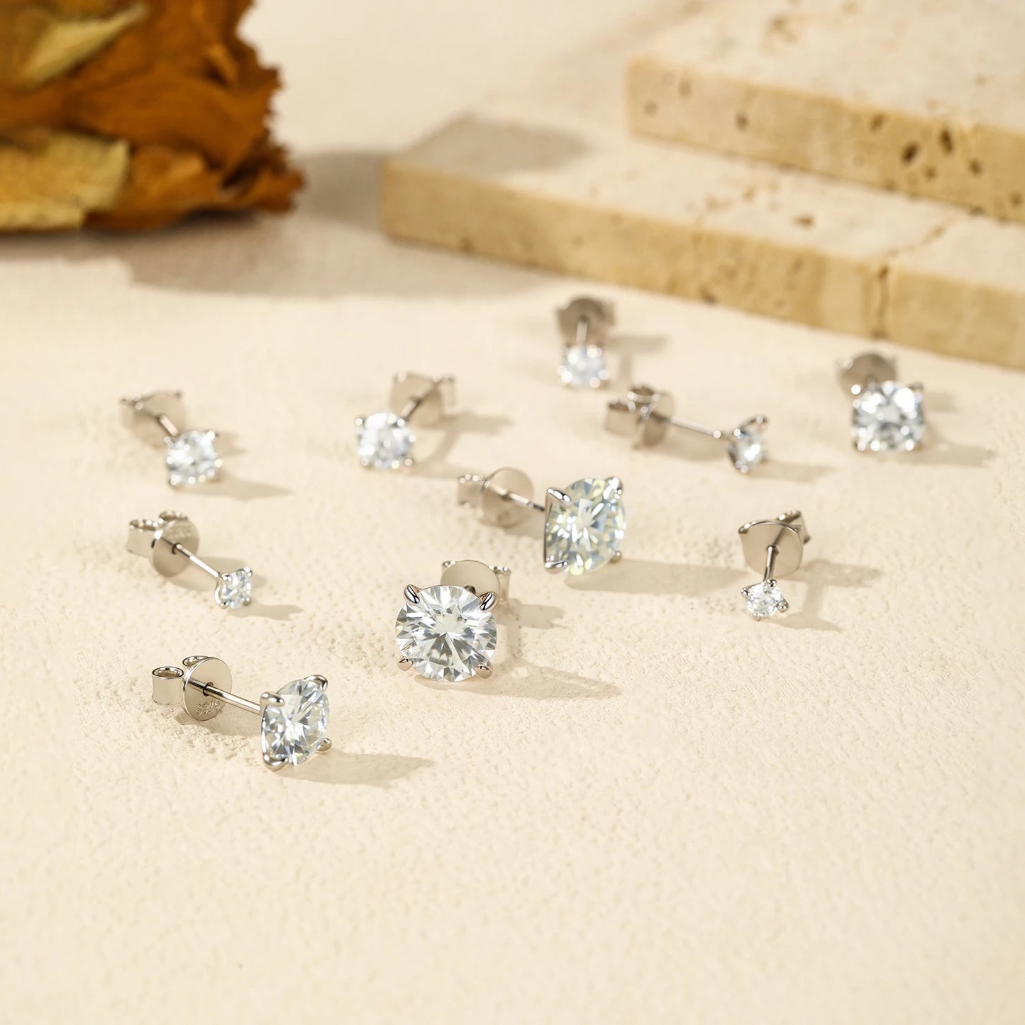5 Sizes Moissanite Earrings