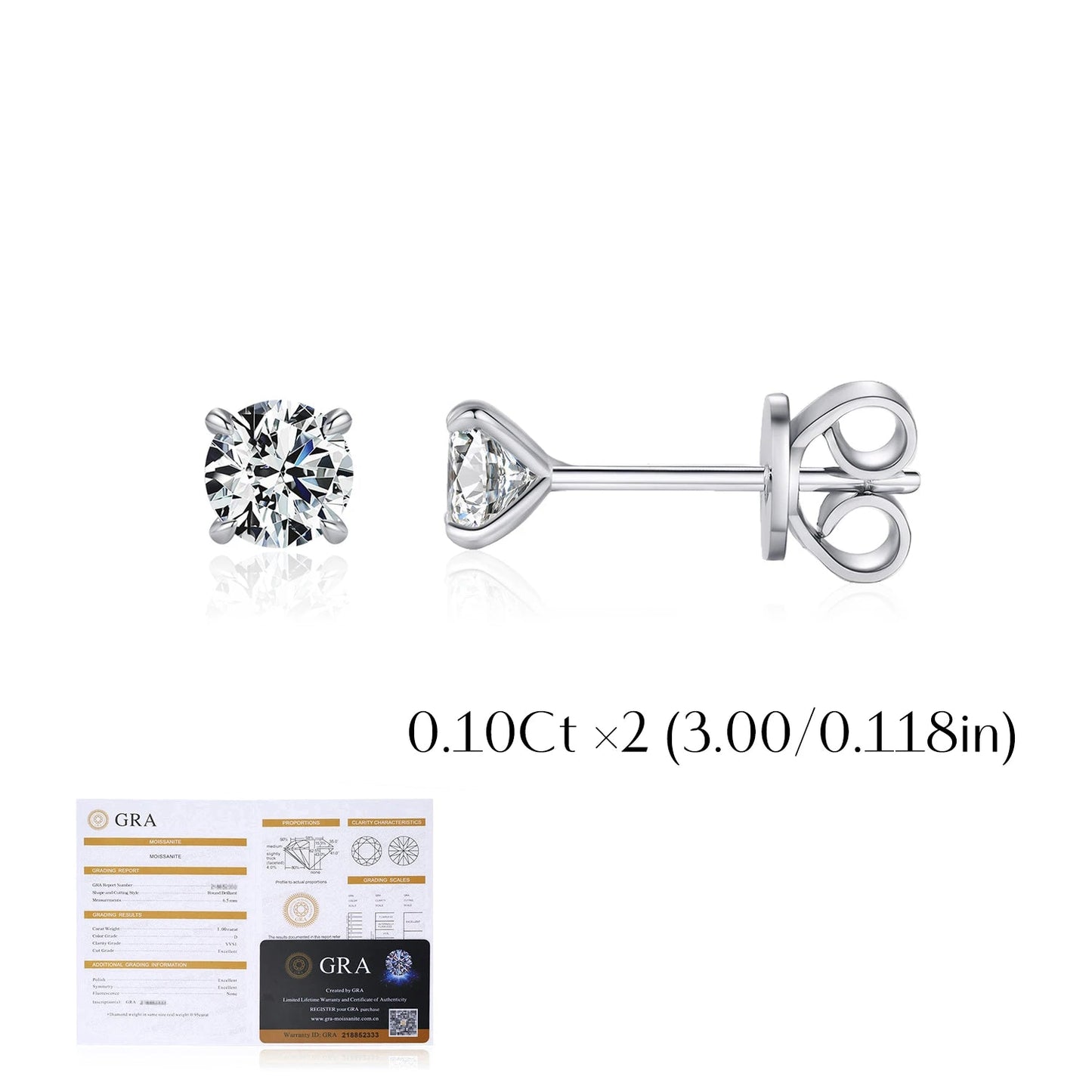5 Sizes Moissanite Earrings