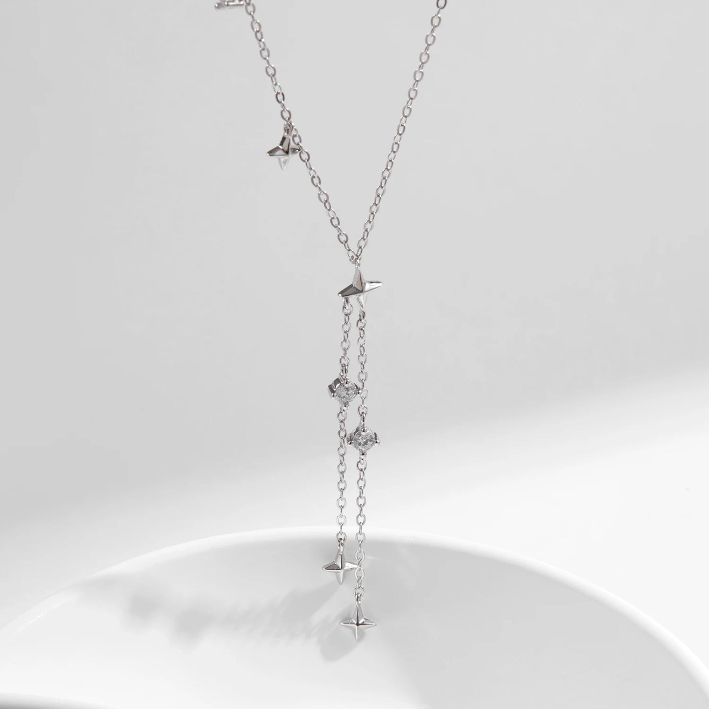 Delicate Twinkle Stars Y-Shaped Choker Necklace