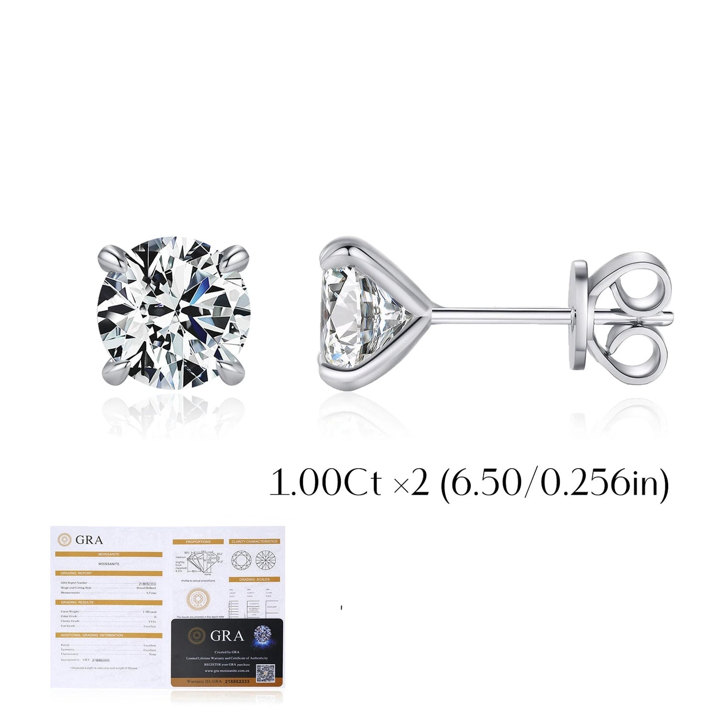 5 Sizes Moissanite Earrings