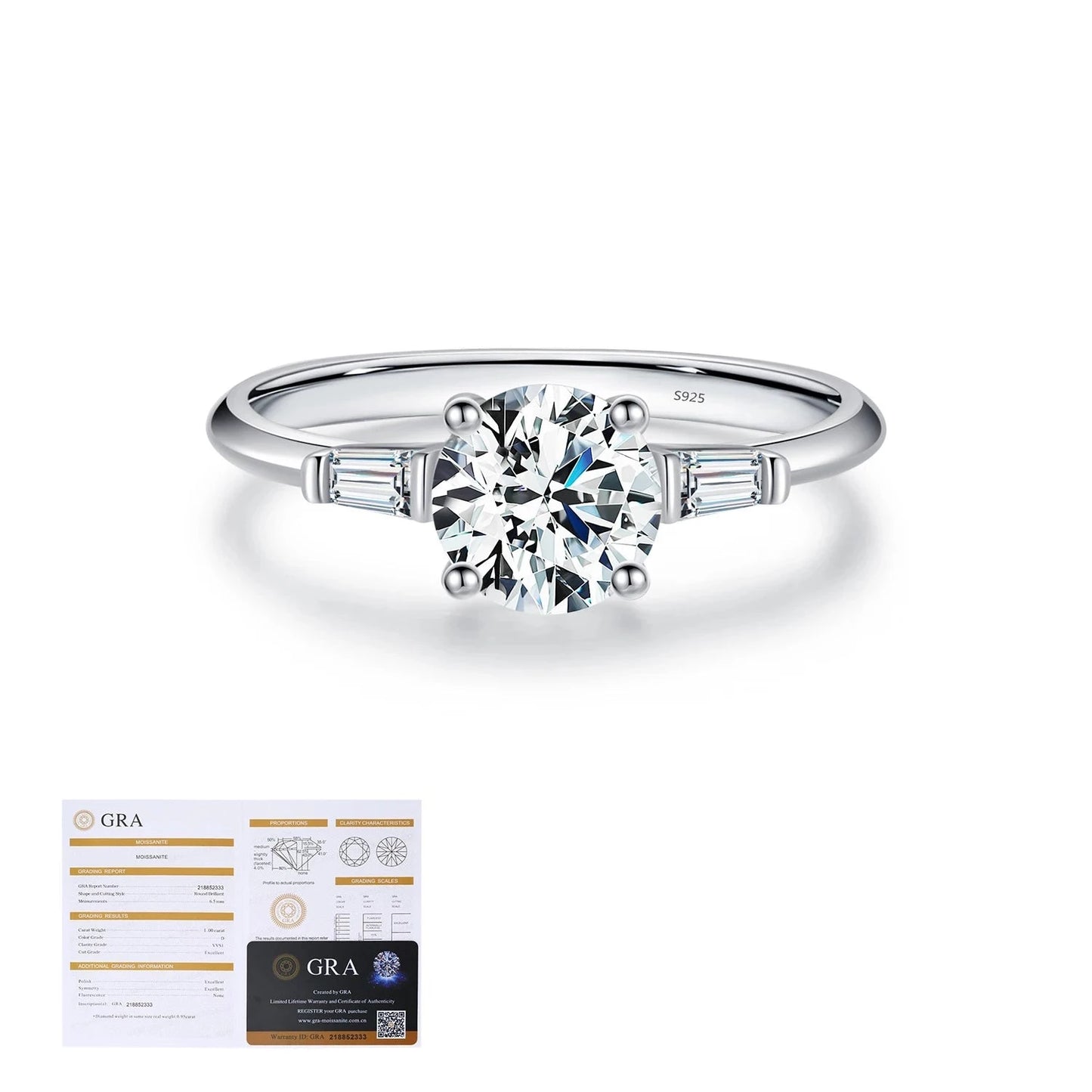 Alluring Ring - 1.0CT Round Moissanite Diamond (D Color)