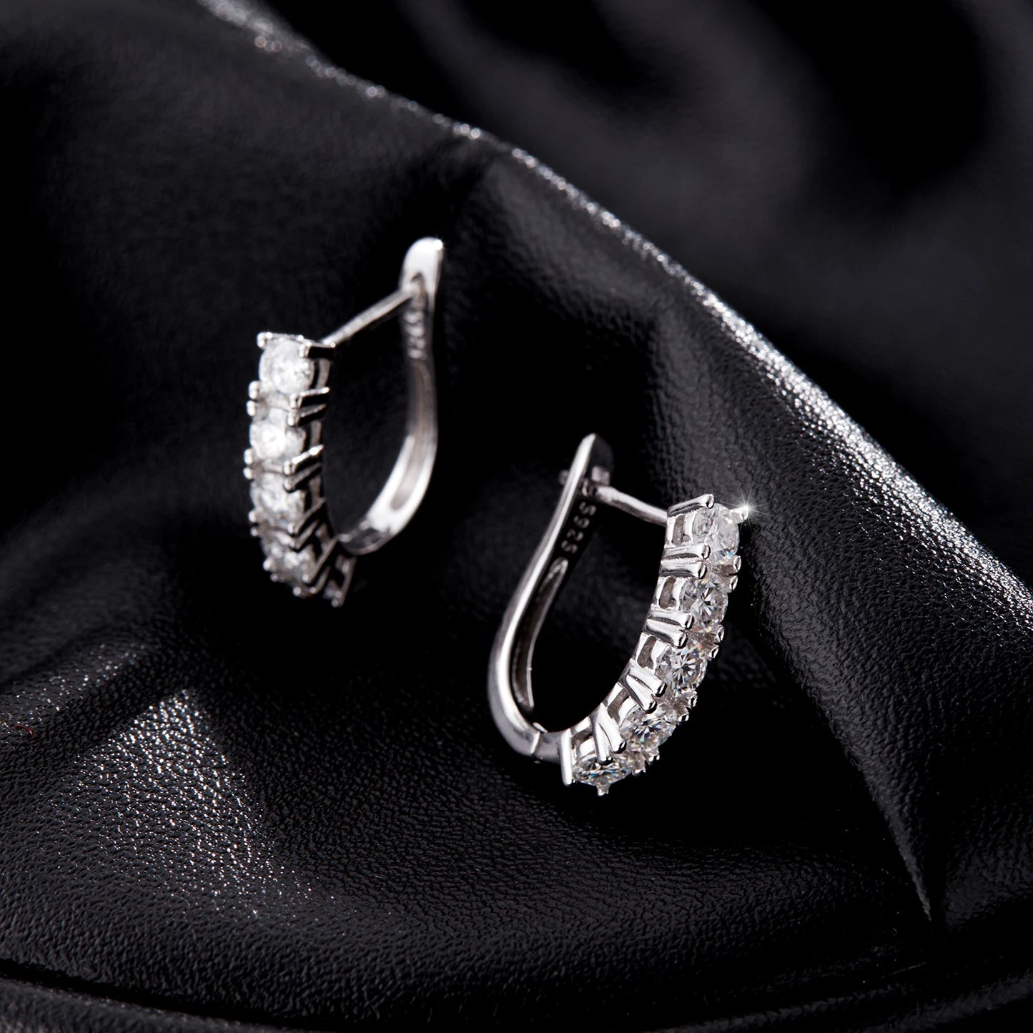 U Shape D Color Moissanite Earrings