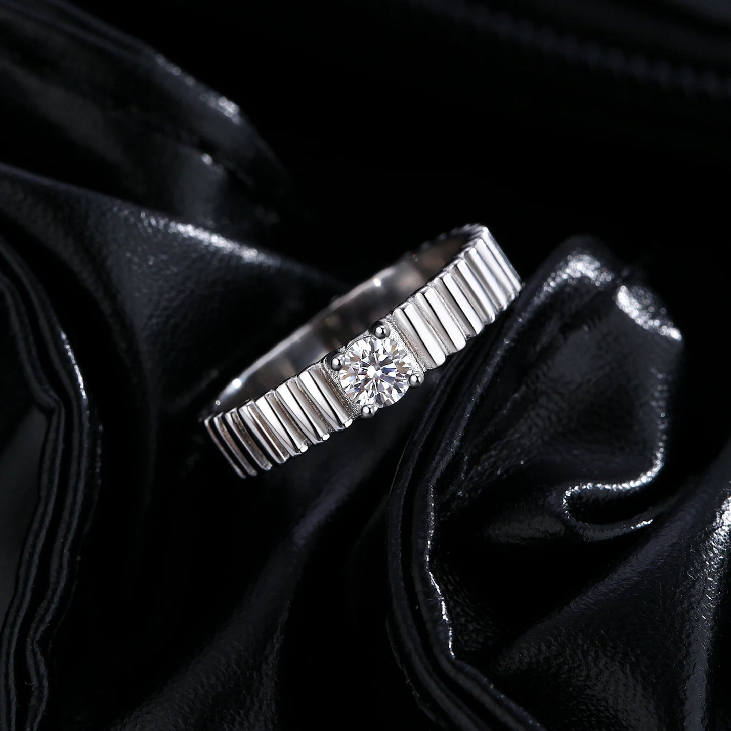 Wide Eternal D Color Moissanite Ring