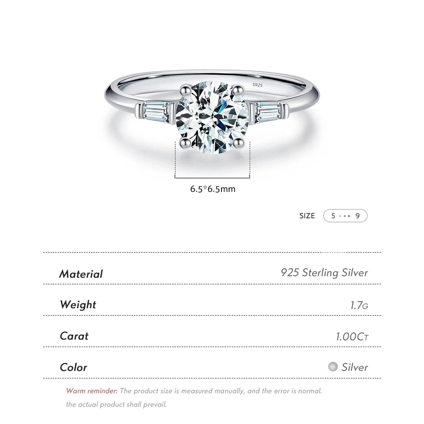 Alluring Ring - 1.0CT Round Moissanite Diamond (D Color)