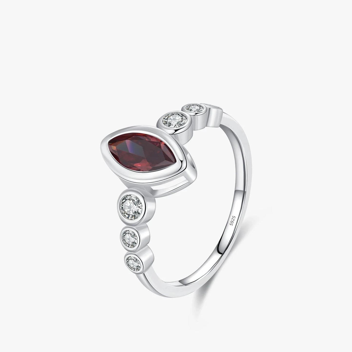 Rhombus Rhodolite Ring