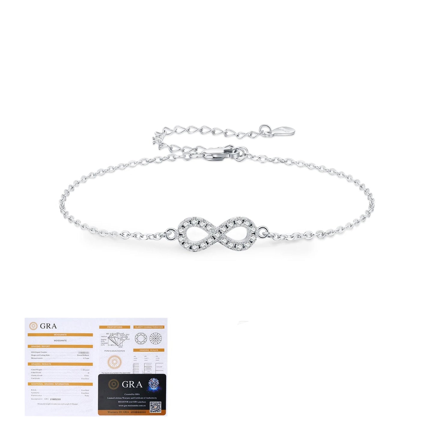 Infinity Love Moissanite Lab Bracelet