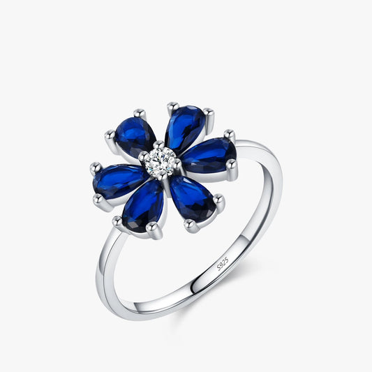 Royal Blue Flower Ring