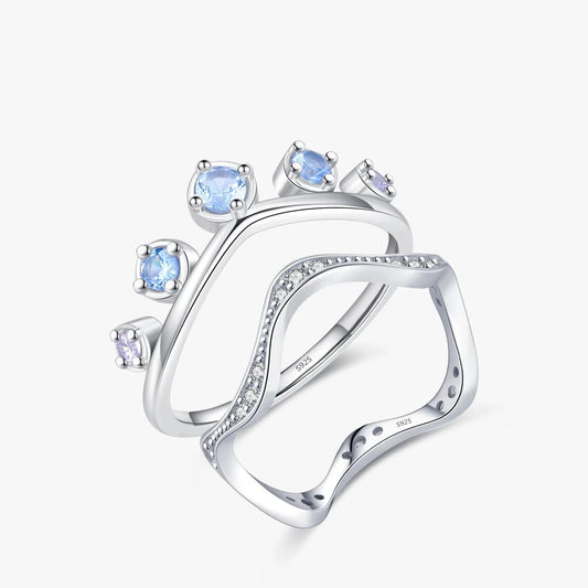 Light Blue Crown Ring