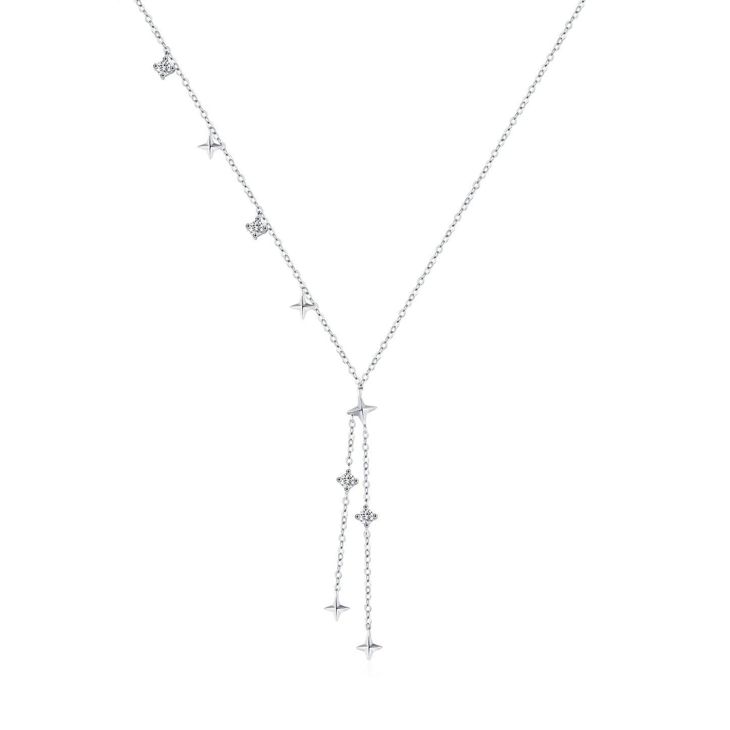 Delicate Twinkle Stars Y-Shaped Choker Necklace