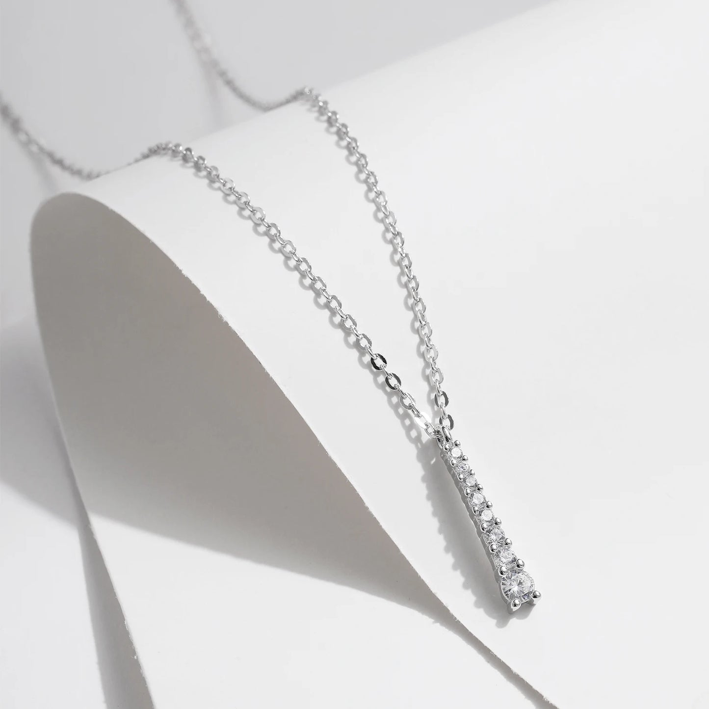 Minimalist D Color Moissanite Lab Diamond Necklace