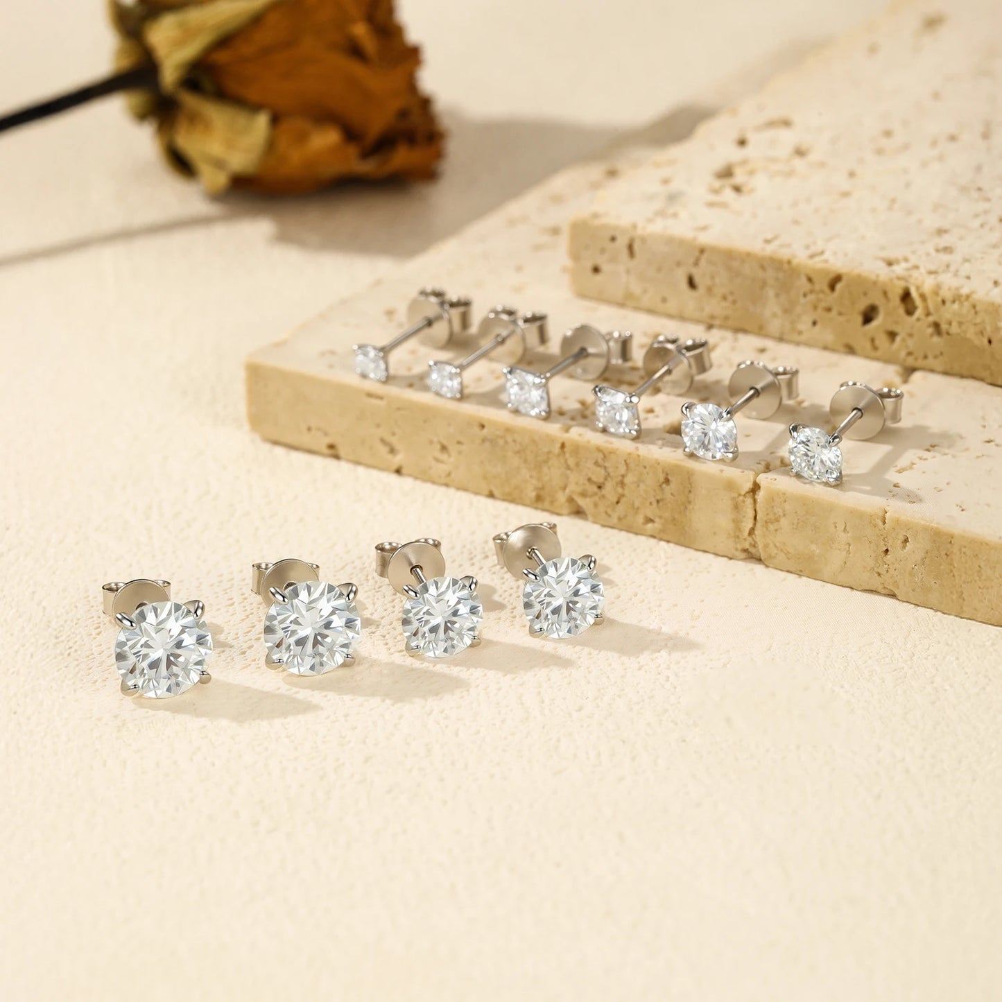 5 Sizes Moissanite Earrings